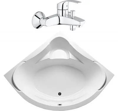 Комплект ванна K-Rossei + смеситель Cателия